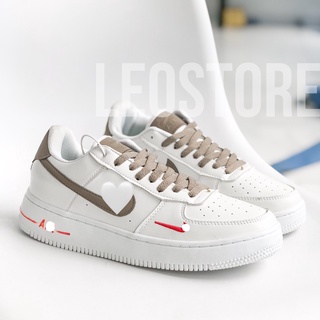 Giày Sneaker Force Trắng Vạch Nâu Full Size Nam Nữ
