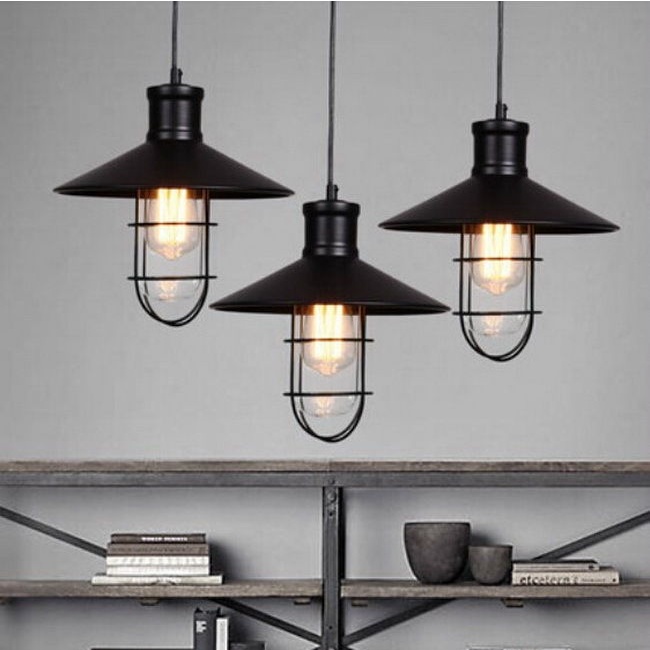 Đèn chao thả chống nổ SuperVilighting mã THACNO-D270, Đui E27Trang trí phòng khách, bàn ăn, shop, Thả đơn, BH 24 tháng.