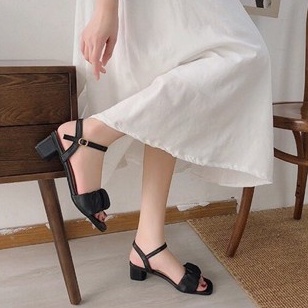 Sandal nữ cao gót 5p,7p quai nhún bèo mẫu mới siêu xinh