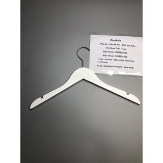 Móc Áo Gỗ Trắng Nữ tròn có đệm