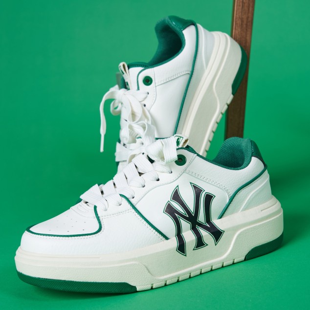 Giày MLB Chunky Liner New York Yankees White Green kẻ xanh lá bản sc cực chất hè 2023 full box bill