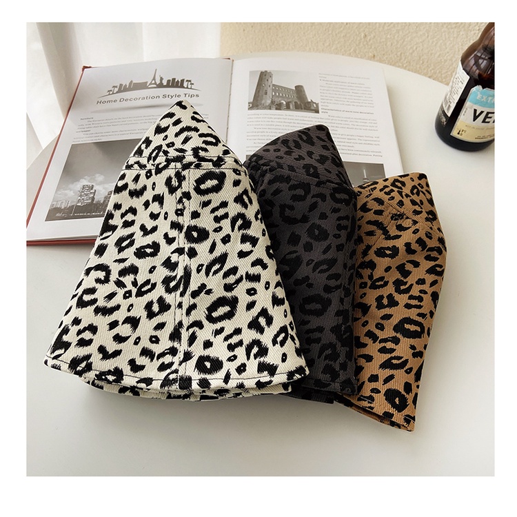 Nón Bucket Chống Nắng Hai Mặt In Họa Tiết Da Báo Phong Cách Retro Thời Trang Xuân Hè Cho Nữ