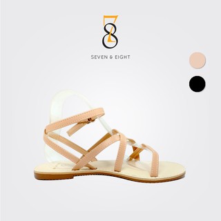 Giày Sandal Nữ Quai Ngang Dây Đan Chéo Đế Bệt Quai Hậu Seven & Eight - SX0001