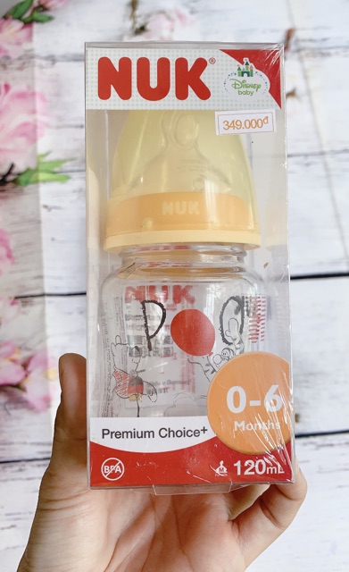 Bình sữa NUK Premium Choice+ thủy tinh 120ml núm ti S1 - M