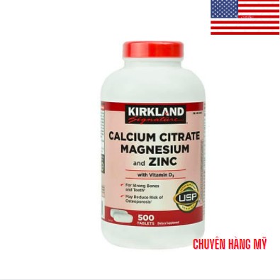 Viên Uống Calcium Magnesium Zinc 500 viên Kirkland