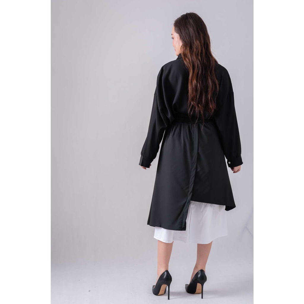 [ Quà Tặng Là Nước Xả Vải Nha] Áo sơ mi nữ dài tay viền chỉ (trắng, đen) loại 1 kiểu áo sơ mi kiểu dáng basic Juka Shop