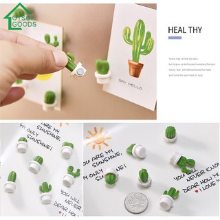 6pcs Mini Cartoon Cactus Magnet Fridge Sticker Magnetic Plant Potted Decor