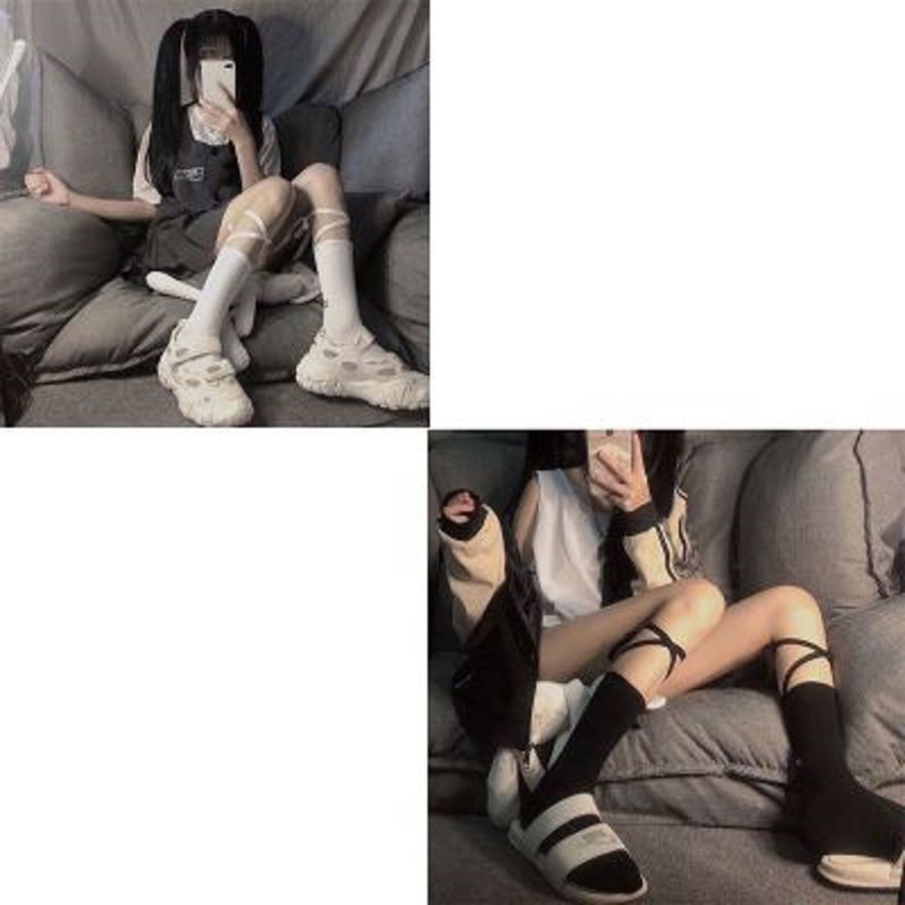 Vớ ống dây đan chéo phong cách harajuku trẻ trung cho nữ