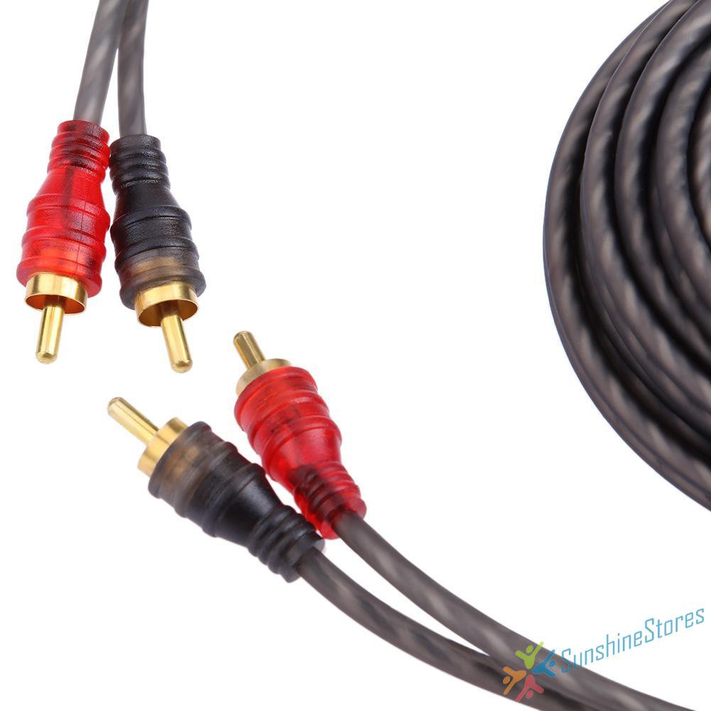  READY STOCK5m/16ft High Fidelity 2 Male to 2 Male RCA Car Stereo Amplifier Audio Cable