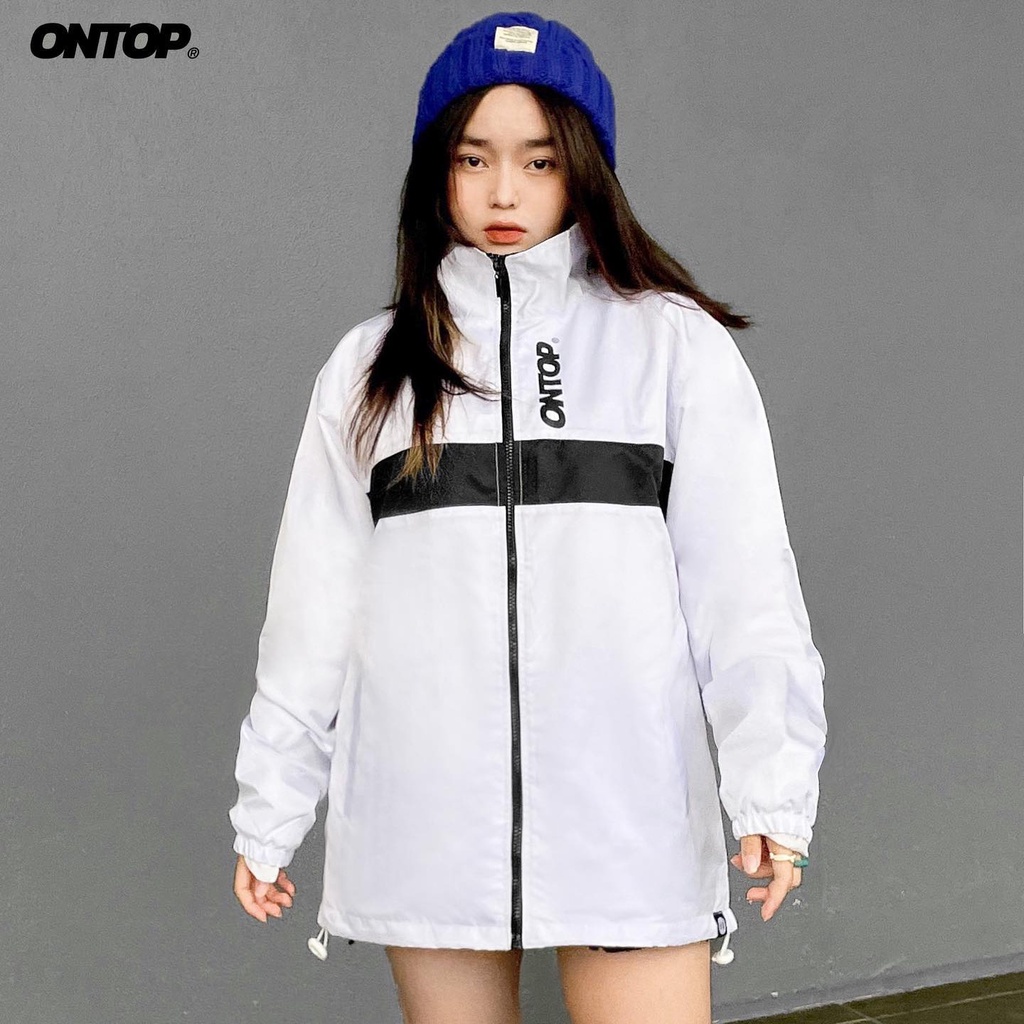 Áo khoác dù nam nữ form rộng màu trắng local brand ONTOP