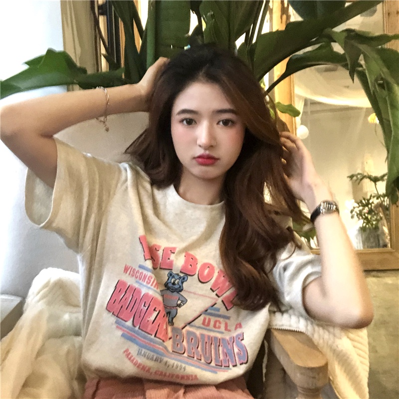 NRVP Áo Thun Nữ Tay Ngắn In Hình Phong Cách Hàn Quốc Thời Trang Mùa Hè 2022