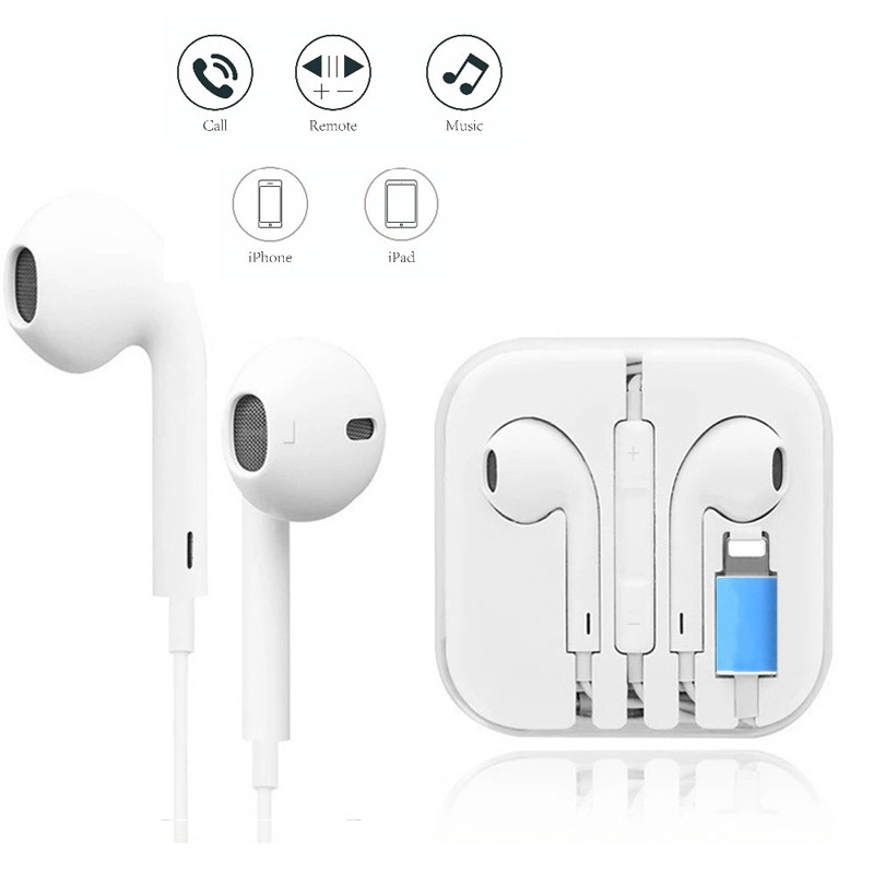 Tai Nghe Âm Thanh Nổi Với Micro Bluetooth Có Dây Tai Nghe Nhét Tai Cho IP8 7 Plus X XR XS Max 10