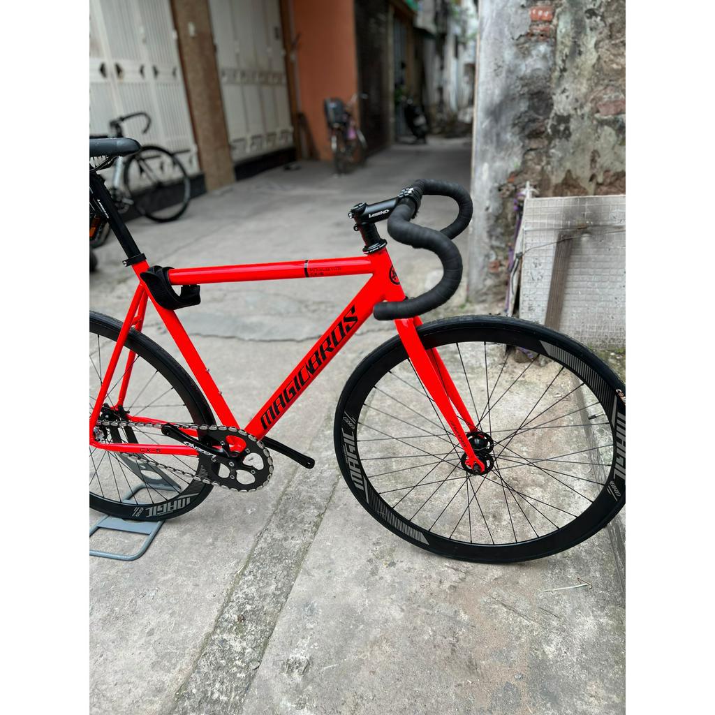 Xe đạp Fixed Gear Magicbros CX-5 Khung thép màu ĐỎ đẹp, bền, chắc chắn