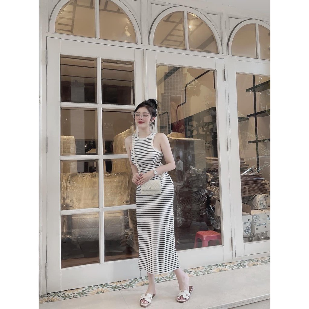 Váy Kẻ 3 lỗ dài 2 màu 09(kèm ảnh thật,video)