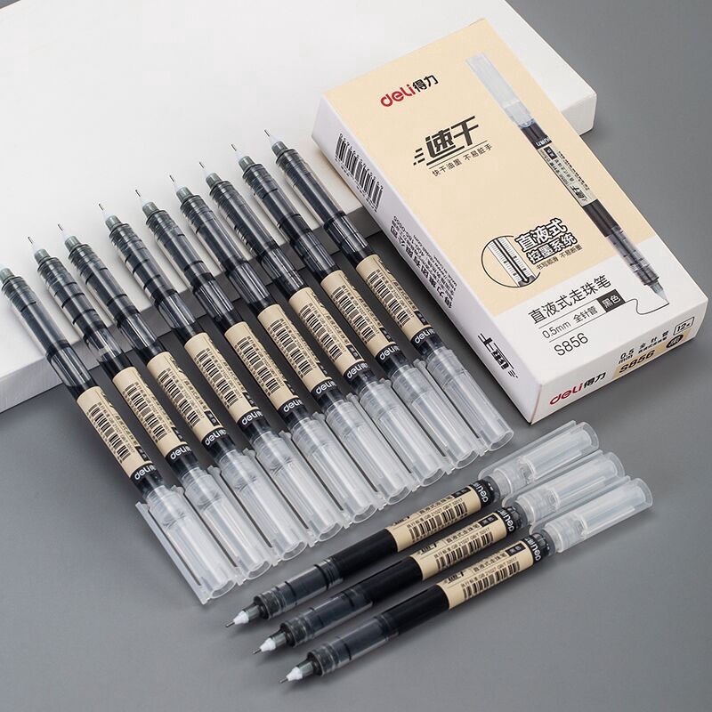 Bút bi nước muji khô nhanh Béo shop ngòi 0.5mm viết thư pháp ống bút liền mực màu Đen Đỏ Xanh 1 chiếc B15