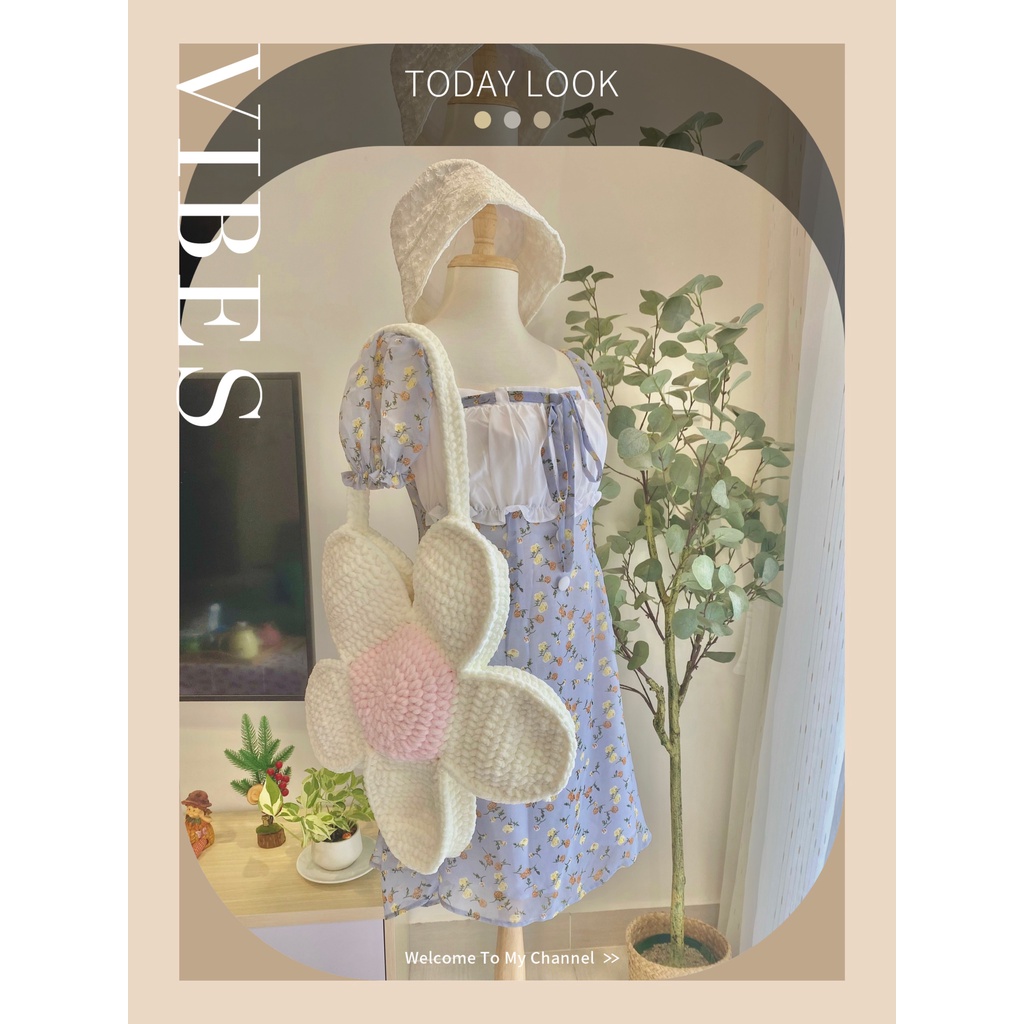 Túi Len Hoa Cúc - Flower Blooming Bag - Nhận mix màu theo yêu cầu