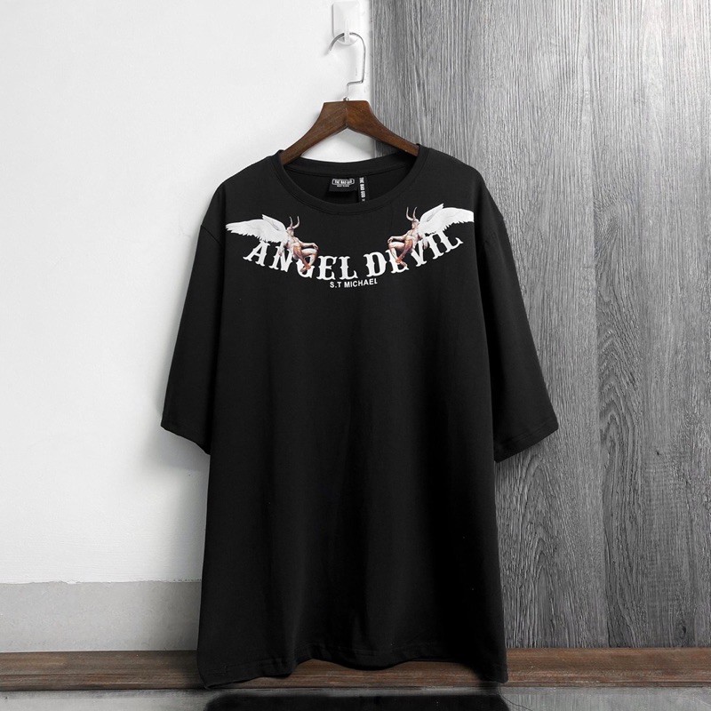 Áo thun nam nữ, áo phông tay lỡ Angel Devil , chất vải cotton form Unisex thời trang HOT 2021 M7 | BigBuy360 - bigbuy360.vn