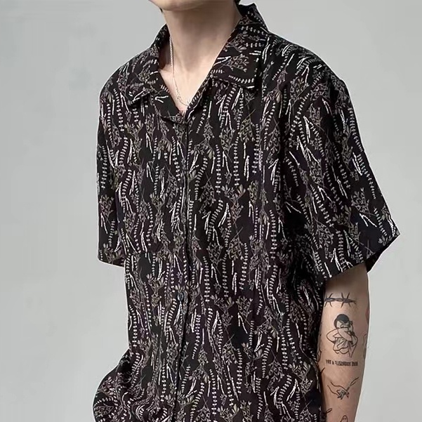 áo đi biển nam cuban shirt áo sơ mi tay ngắn họa tiết hoa thời trang phong cách hàn cho không nhăn sơ mi hawaii