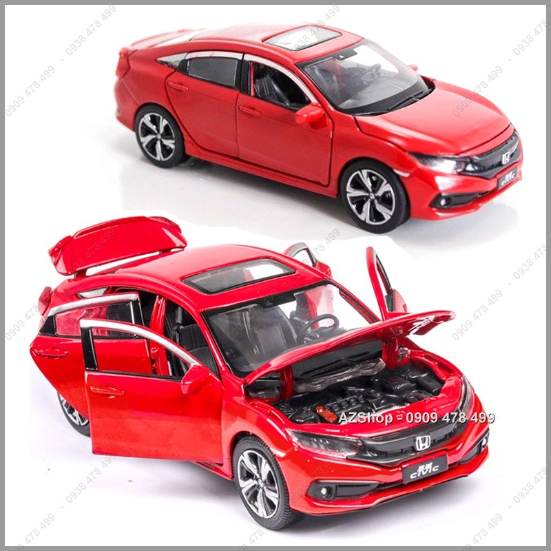 Mô Hình Kim Loại Xe Honda Civic Tỉ Lệ 1:32 - Mở 4 cửa