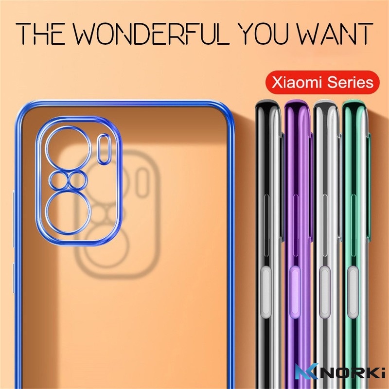 Ốp Điện Thoại TPU Mềm Trong Suốt Mạ Viền Cho Xiaomi Poco X3 GT F3 M3 M3Pro M4Pro Xiaomi Mi Mix 4 CIVI