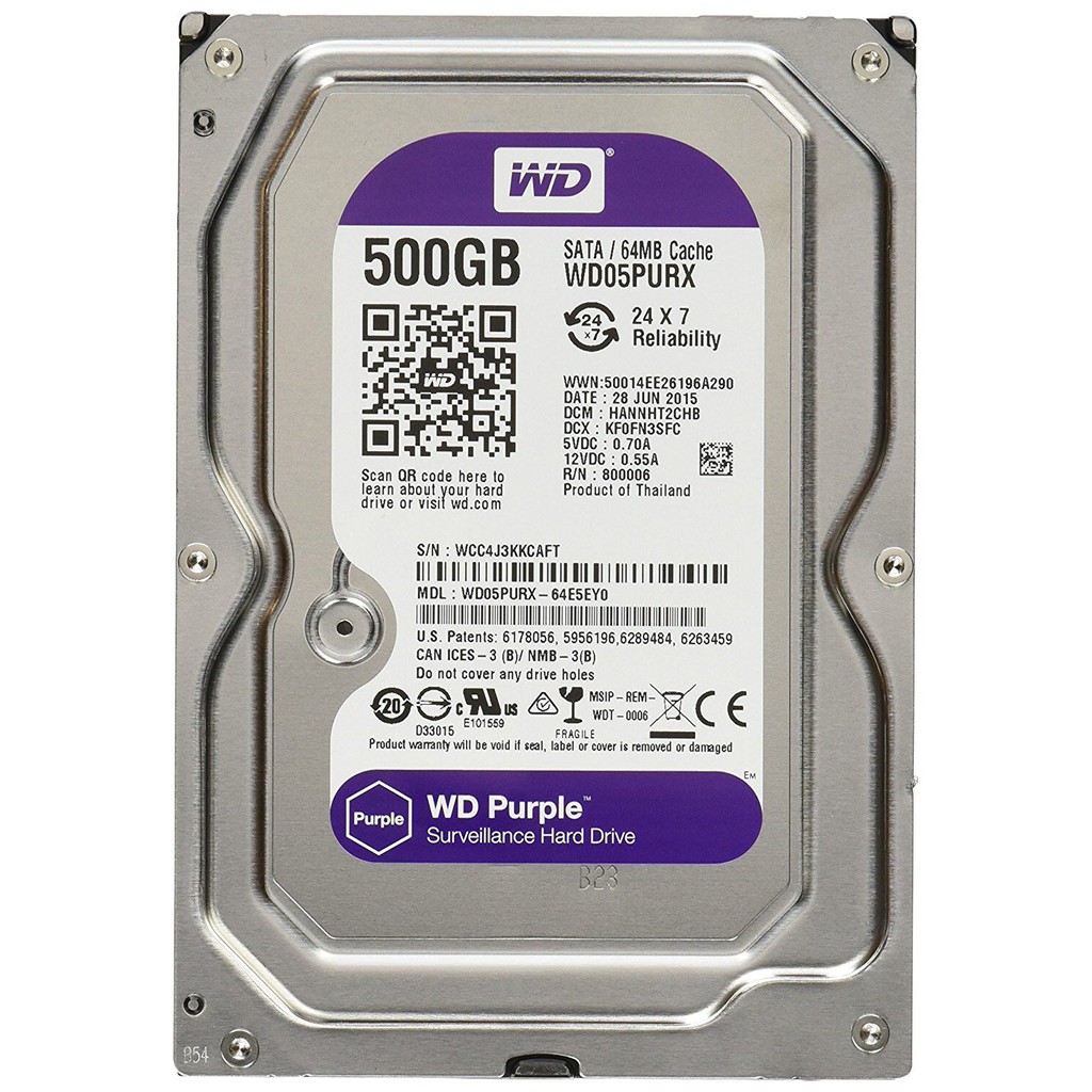 Ổ cứng HDD 500G BH 24T