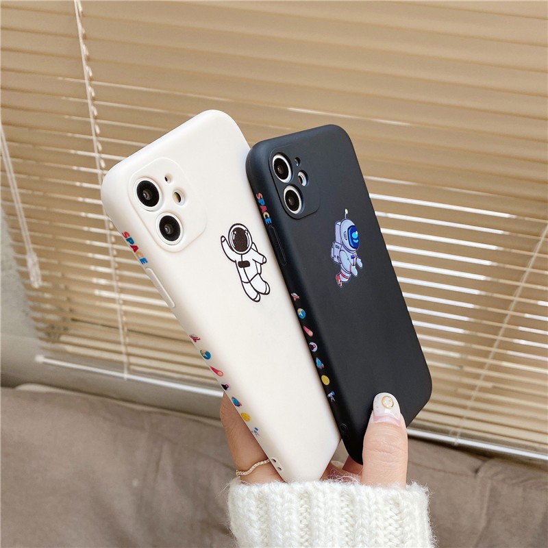 HAWKEYE Ốp Lưng In Hình Phi Hành Gia Sang Trọng Cho Oppo A52 A92S A72 A9 2020 R17 Vivo Y50 Y70S Iqo Neo 3 Redmi 9 Note 8 Pro Xiaomi 8 10 Lite