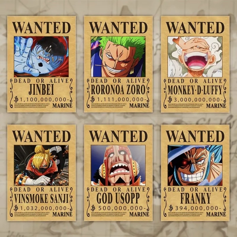 Poster Truy Nã A4 Băng Mũ Rơm One Piece Mới Nhất - Tranh Hoạt Hình One Piece Dùng Trang Trí Nội Thất