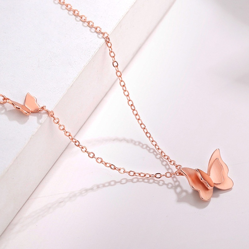 Dây Chuyền Bạc 925 Mặt Hình Bướm Đơn Giản Dành Cho Nữ