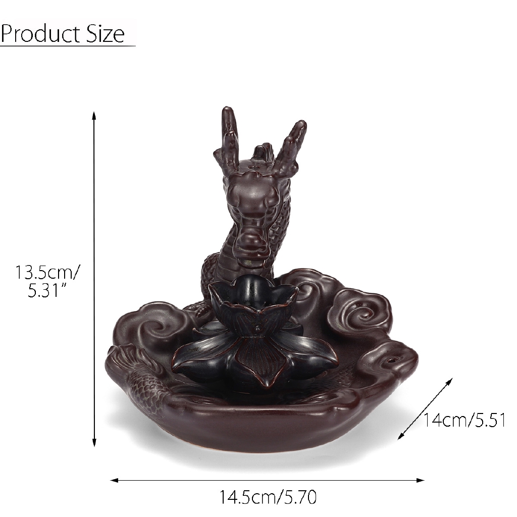 Thác khói trầm hương hình rồng bằng gốm đẹp mắt cao cấp | BigBuy360 - bigbuy360.vn
