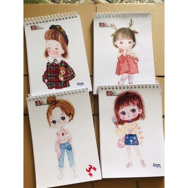 Sổ hoa luyện chữ đẹp khổ a5, sổ hoa cầm tay kute, nhật ký luyện chữ đẹp nhỏ xinh khổ A5