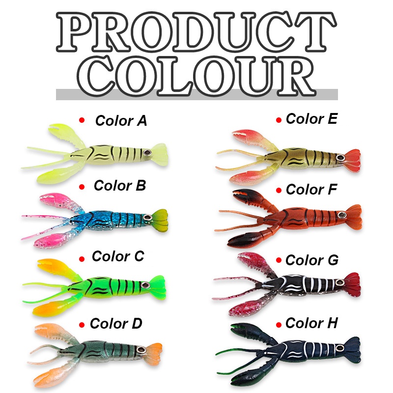 4 Mồi Tôm Giả Câu Cá Bằng Silicone Cao Su Mềm 5.5g-8.3cm