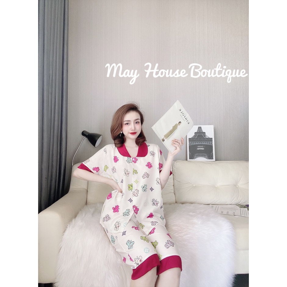 [ Bigsize 50-100kg] Đồ Bộ Pyjamas Lửng Cổ Sen Lụa Mai Ngô Siêu Xinh Mặc Nhà Cho Nàng Múp