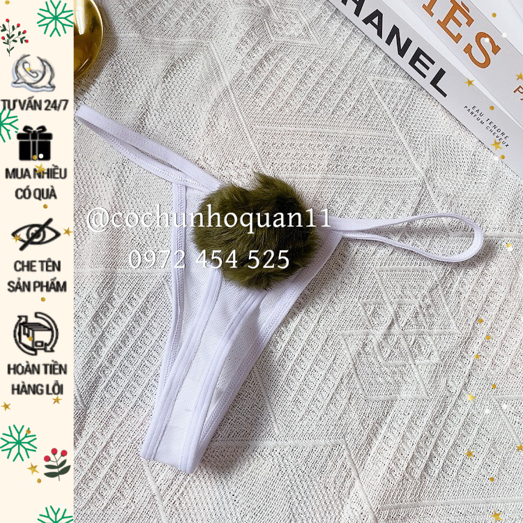 CK118 - Quần lót thun lưới có đuôi thỏ siêu gợi cảm -cochunhoquan11