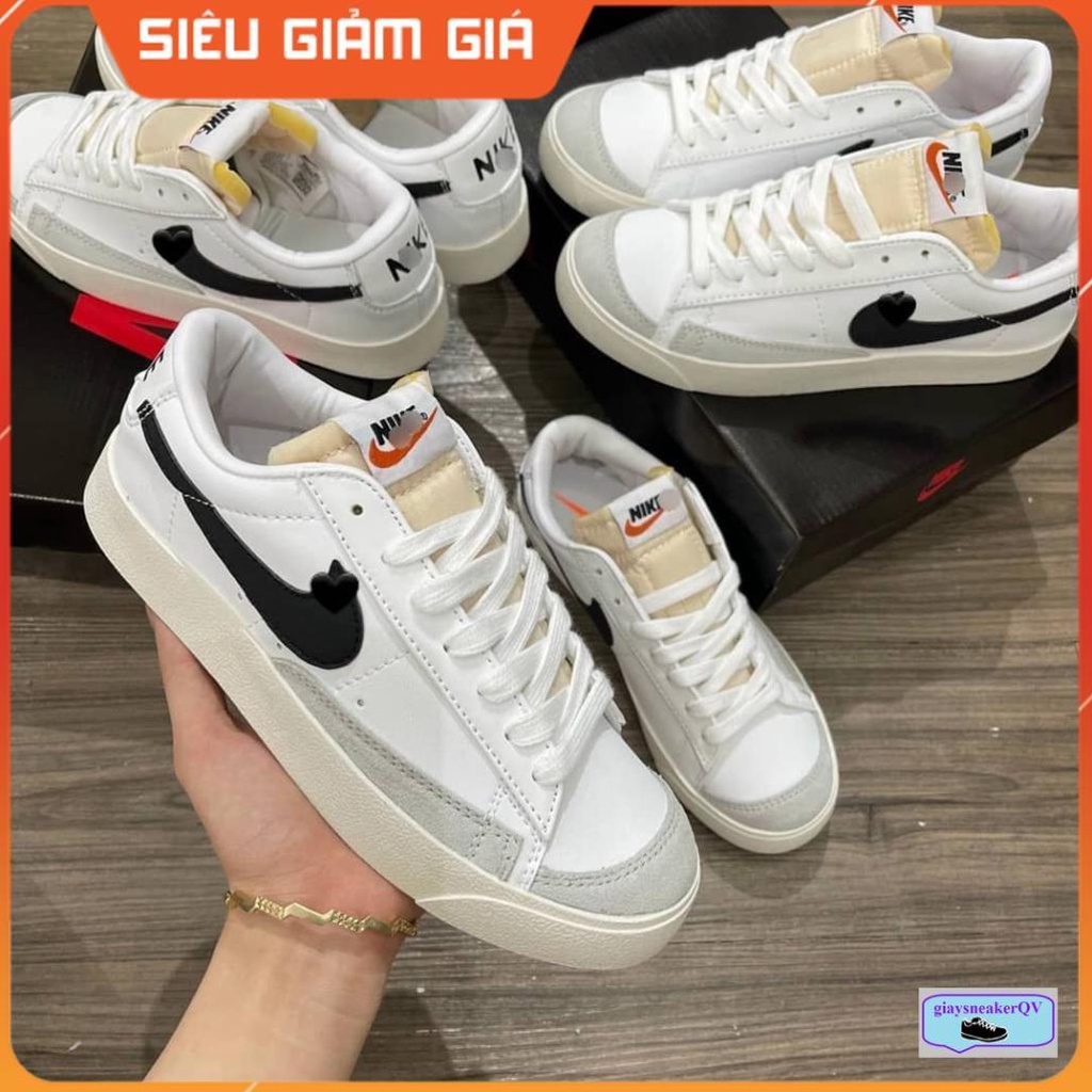 Giày Blazer Low '77 cổ thấp màu trắng vạch đen cực đẹp, giày thể thao nam nữ mẫu mới siêu hot hit