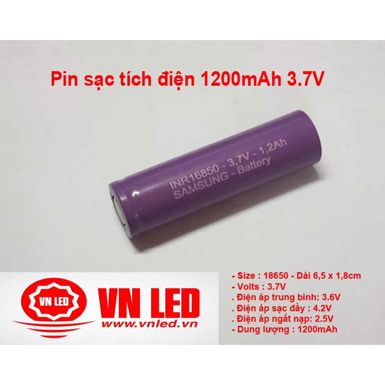 Pin sạc tích điện 3.7V, 1200mAh Cell pin INR18650 Li-Ion, pin sạc dự phòng mới | WebRaoVat - webraovat.net.vn