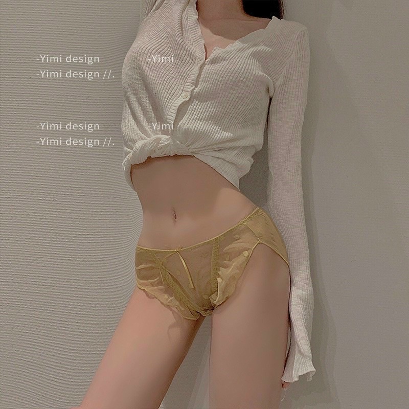 Quần lót nữ voan bèo chấm bi cực Sexy , quần lót lưới mỏng dễ thương