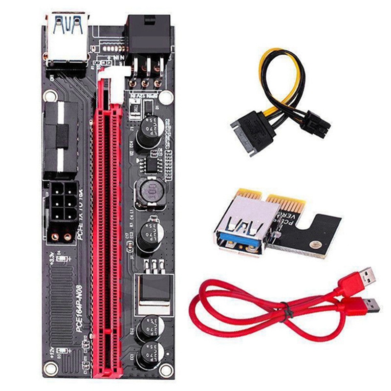 6 Card Mở Rộng Ver009 Usb 3.0 Pci-E 1x Sang 16x Thẻ