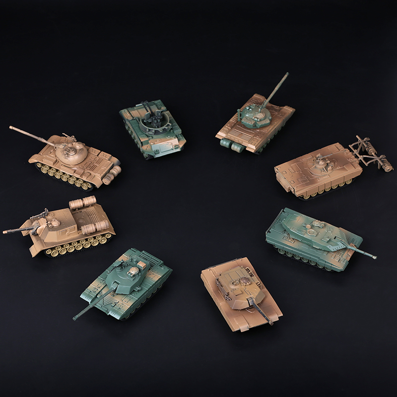 Bộ 8 mô hình xe tăng đồ chơi lắp ráp bằng nhựa 1/72 M1A2 M42 T72-M1 WW2 4D