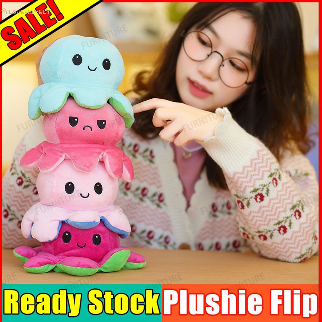 bạch tuộc cảm xúc Con búp bê Octopus đôi mặt lật lật tung con bạch tuộc đồ chơi búp bê Gấu Bông Bạch Tuộc Bông 2 mặt gấu bông bạch t mực ống Octopus