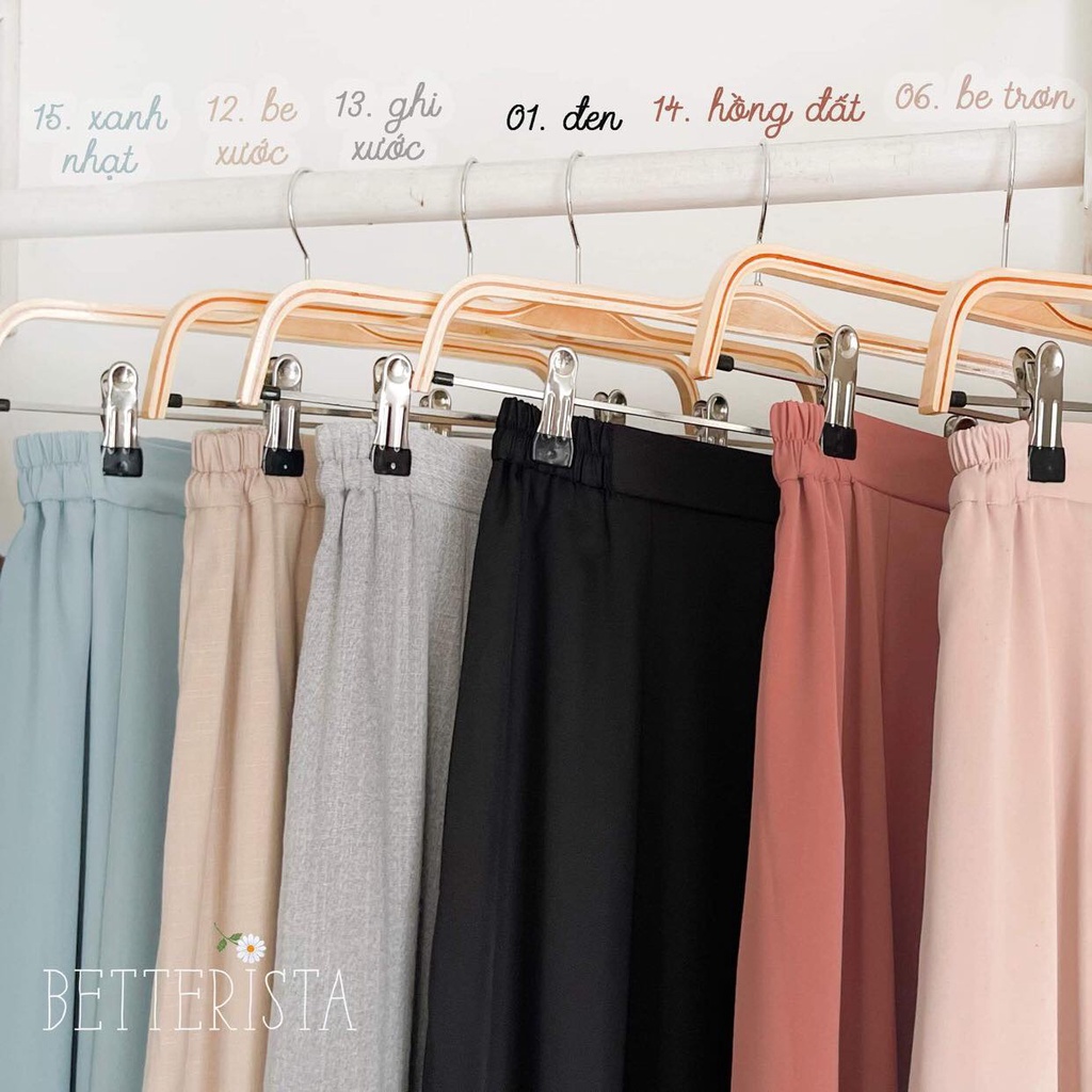 Quần Váy Xoè Dáng Lửng Cạp chun kéo khoá Luna culottes Betterista