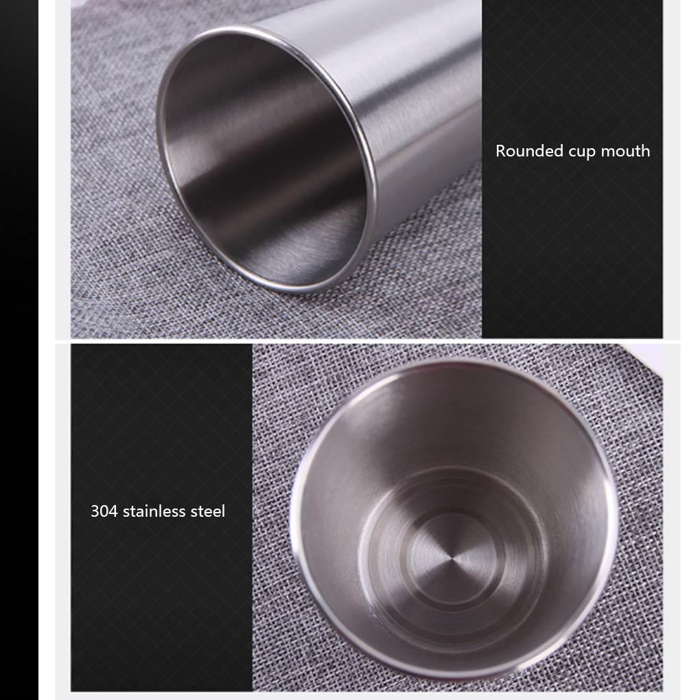 [Coco] Stainless Steel Rolled Top Edge Pint Cups Shatterproof Drinking Glasses for Kids and Adults