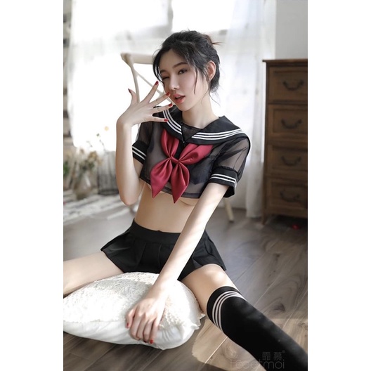 Set cosplay nữ sinh [ Tặng kèm quần chip ] thiết kế xuyên thấu vừa dễ thương vừa gợi cảm | BigBuy360 - bigbuy360.vn
