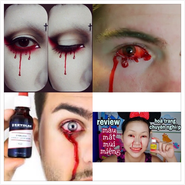 Dụng cụ ĐÚC VẾT THƯƠNG, Hoá trang vết thương- LIQUID latex chất tạo vết thương, Máu gia đỏ, sáp hoá trang HALLOWEEN