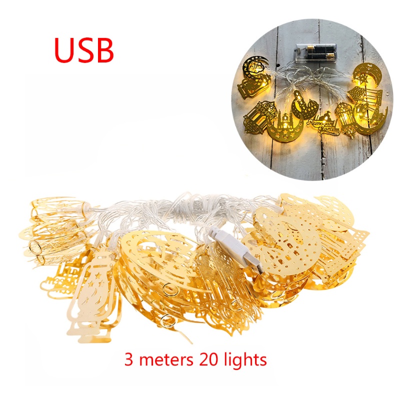 Dây Đèn LED Bằng ABS Chủ Đề Ramadan Dùng Trang Trí Tiệc Hồi Giáo