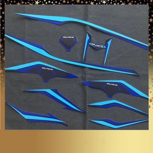 [CỰC RẺ]  Bộ tem rời 3 lớp cao cấp cho xe AIRBLADE 2016 Black Edition ( MÀU XANH )