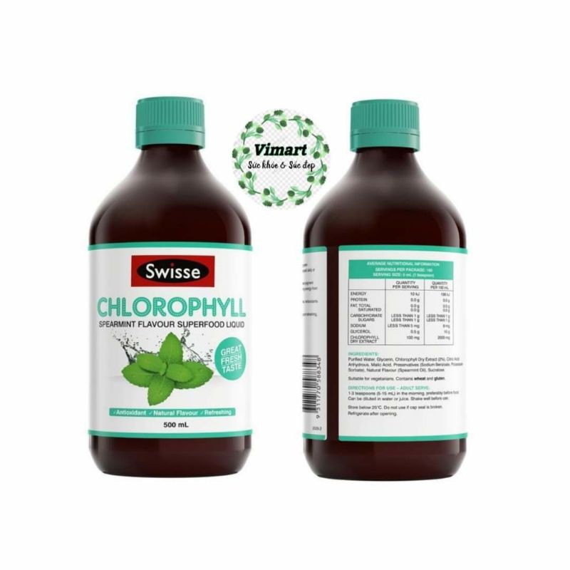 Nước diệp lục Swisse Chlorophyll của Úc chai 500 ml