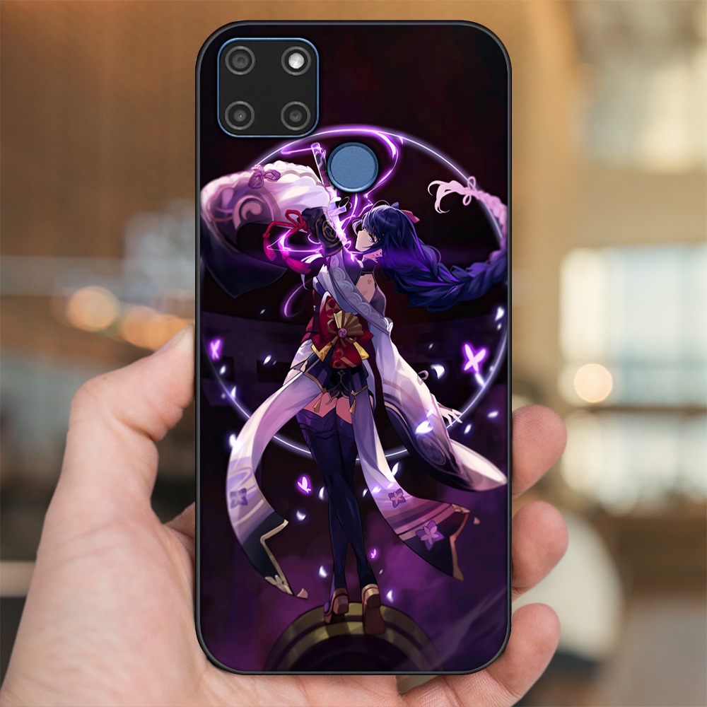 Ốp lưng Realme C12, C21Y viền đen in hình Raiden Shogun Genshin Impact