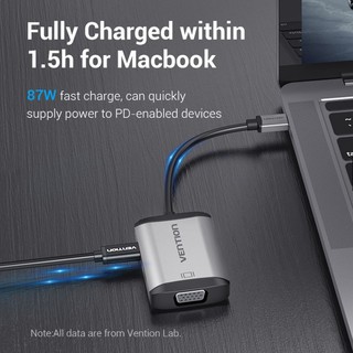 Type C - Cáp chuyển USB Type C to HDMI + VGA + USB + PD (87W) (4 in 1) Vention
