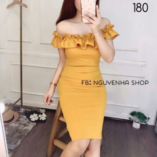 Đầm body trễ vai