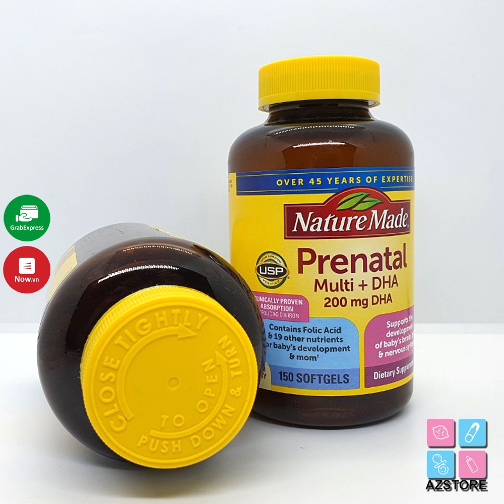 Vitamin bầu Prenatal + DHA 200mg Nature Made - 150v: Mỹ